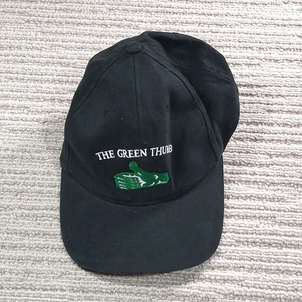 yupoong the green thumb embroidered hand graphic black baseball cap dad hat os